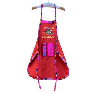 Ecuador Child's Unisex Apron Red Ethnic Tapestry
